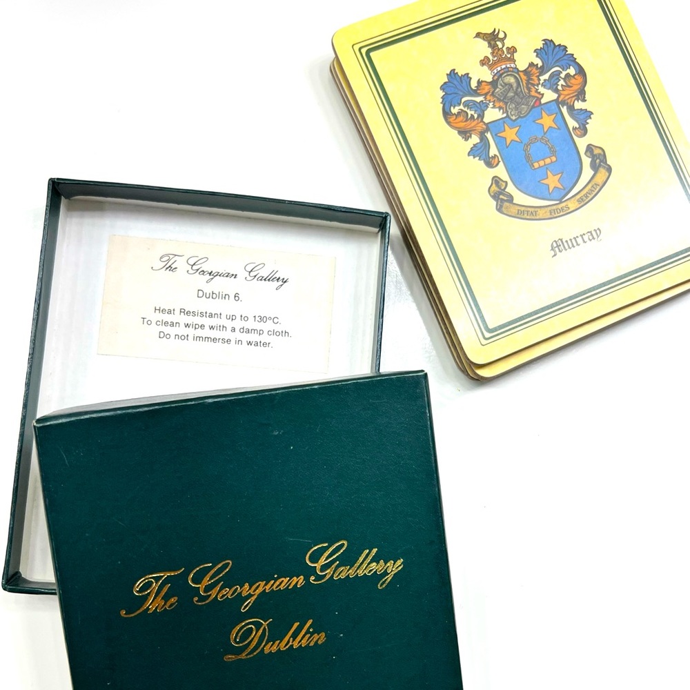 The Georgian Gallery from Dublin Ireland "Murray" Coat of Arms Coasters